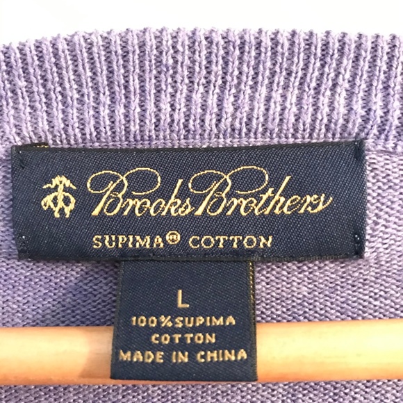 Brooks Brothers L Lavender V-Neck Sweater - Picture 2 of 2